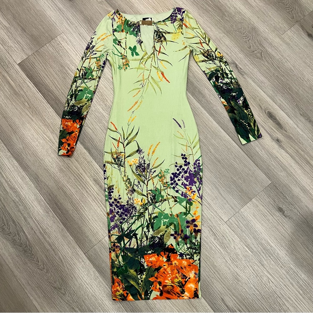 Va Va Voom Dress Size Small BodyCon Sexy Fitted Tropical Print VaVa
